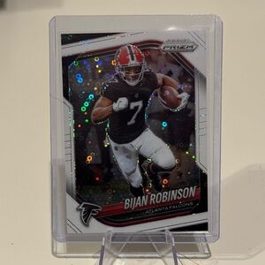🔥 2025 Bijan Robinson Panini Prizm White Disco Prizm card.